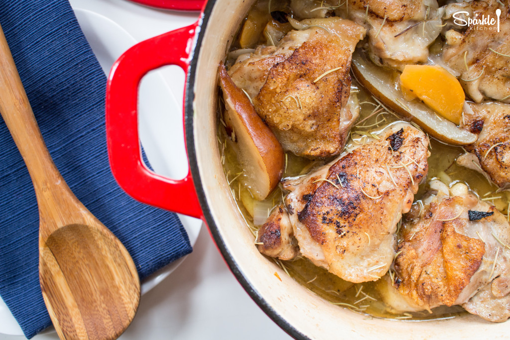 One Pot Chicken with Pears & Turnips