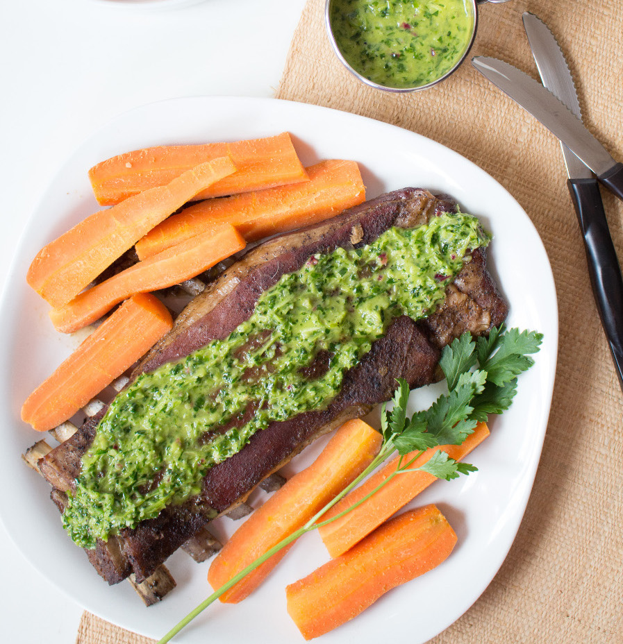 Roasted Lamb Riblets with Chimichurri Sauce - Sparkle Kitchen