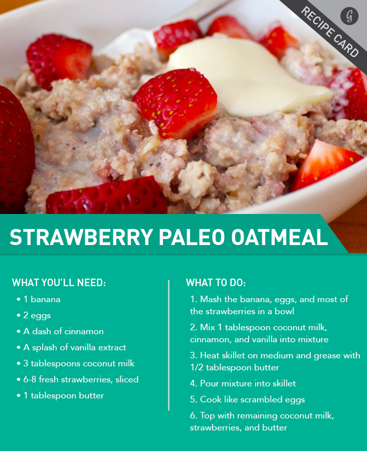 Strawberries and Cream Paleo Oatmeal