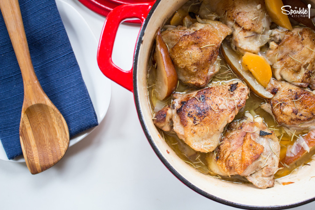 One Pot Chicken with Pears & Turnips