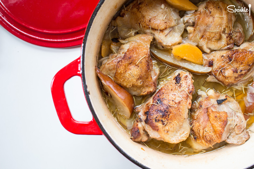 One Pot Chicken with Pears & Turnips