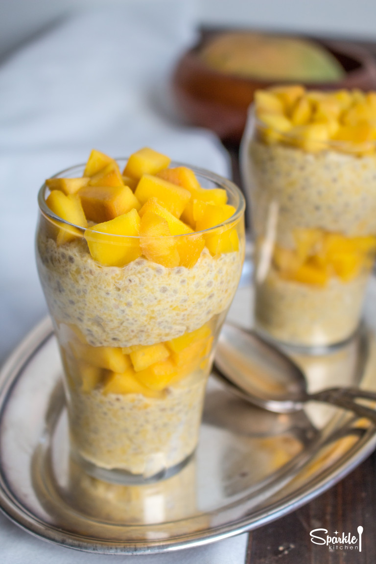 Mango Chia Pudding (No Sugar Added Dessert!) - Sparkle Kitchen