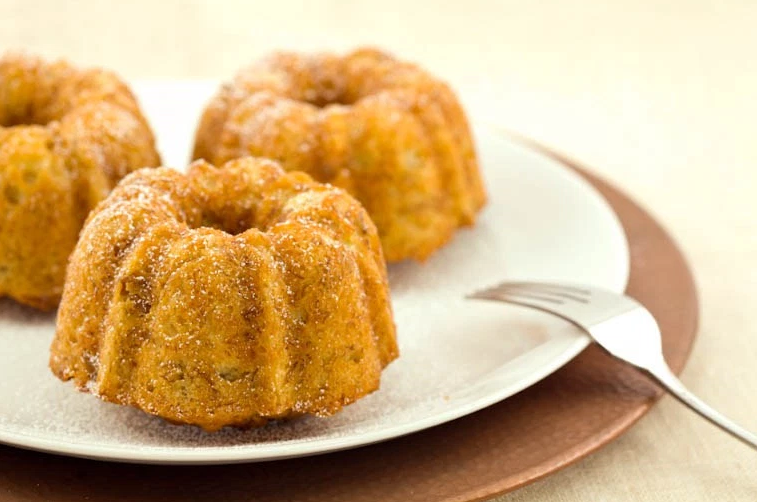 Easy, Healthy, Mini Banana Bundt Cakes