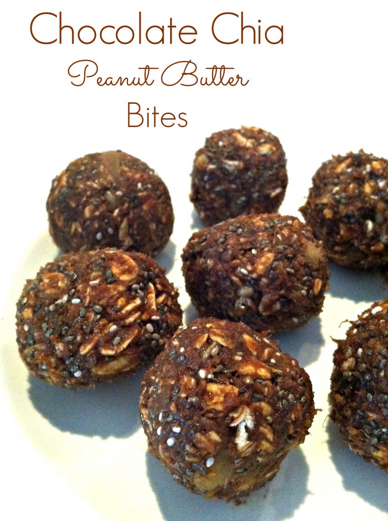 CHOCOLATE CHIA PEANUT BUTTER BITES